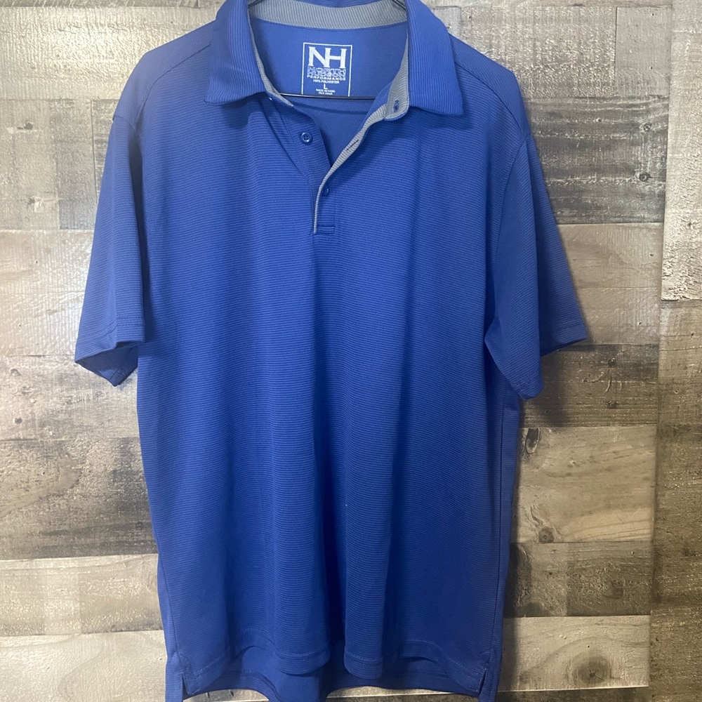 North Hudson Performance Men's Royal Blue Polo with Contrast Trim Large